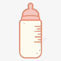 母婴标签卡通手绘的奶瓶标签矢量图高清图片