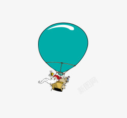 卡通热气球背景装饰素材