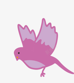紫色小鸟世界湿地日卡通手绘彩绘素材