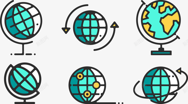 地球旋转png免抠素材_88icon https://88icon.com 360度旋转 地球仪 支架 教学 绿色