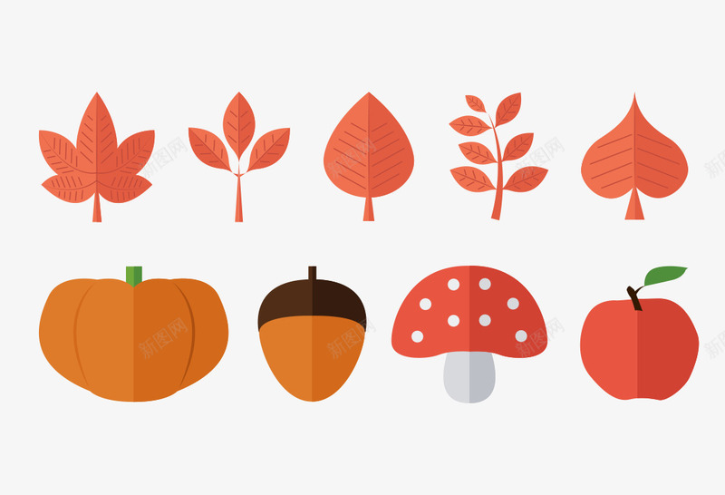 扁平化卡通元素png免抠素材_88icon https://88icon.com 卡通 树林 橙色 水果 童话