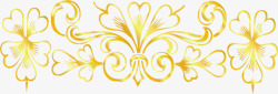 金黄色花纹横幅素材
