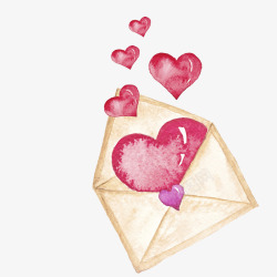 信封和桃心素材
