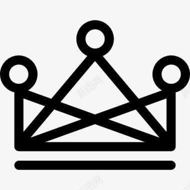 皇室皇冠的十字交叉线和圆形状的轮廓图标图标