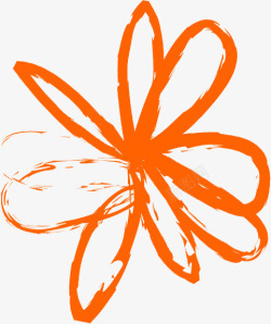 橙色创意手绘花卉素材