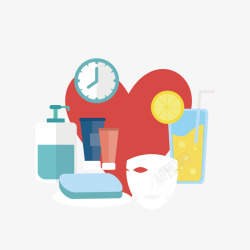 桃心时钟洗护用品高清图片