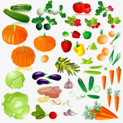各种卡通水果蔬菜合集素材