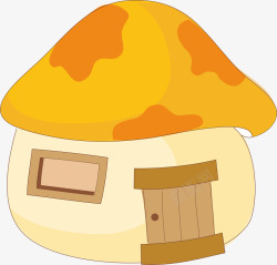 橙色蘑菇房矢量图素材
