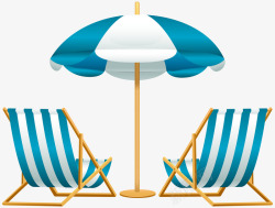 条纹沙滩椅沙滩太阳伞和椅子高清图片