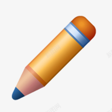 橙色铅笔图标图标