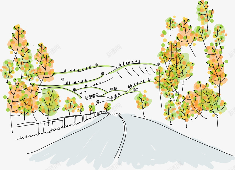 高速公路旁风景png免抠素材_88icon https://88icon.com png图片 山 树木 路旁 风景 高速公路