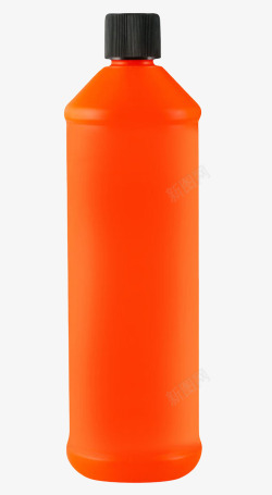 橙色塑料瓶装清洁剂清洁用品实物素材