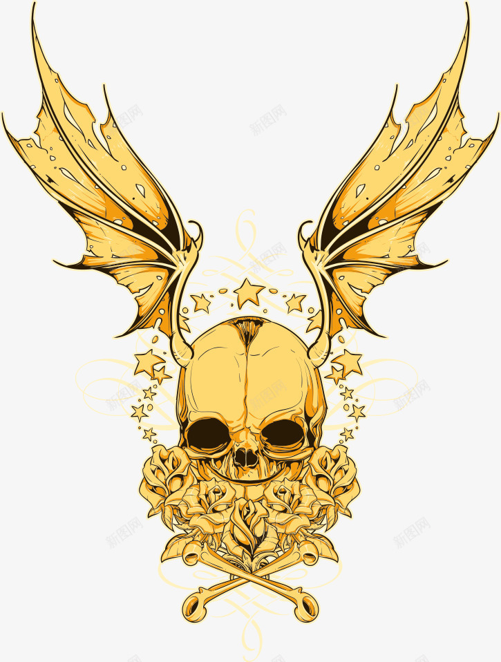 骷髅翅膀印花矢量图eps免抠素材_88icon https://88icon.com T恤印花 T恤印花图案 印花图案 服装印花 服装印花设计 矢量印花 翅膀印花 骷髅翅膀 矢量图