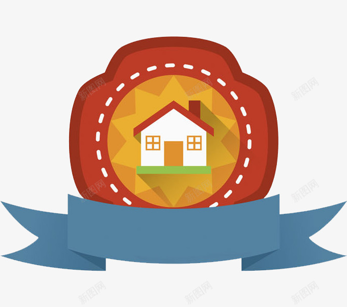 建筑房屋png免抠素材_88icon https://88icon.com 小门 建筑 房屋 手绘 横幅 烟囱 窗户 红色 蓝色