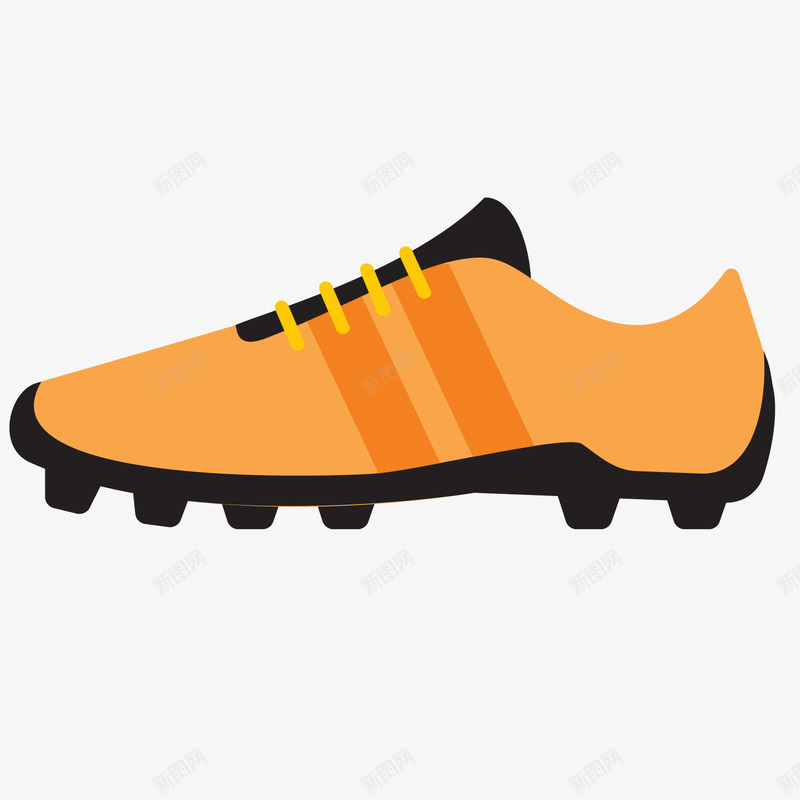 橙色圆弧足球鞋元素矢量图ai免抠素材_88icon https://88icon.com 体育 圆弧 扁平化 橙色 穿着 纹理 质感 足球鞋 运动 矢量图