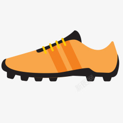 橙色圆弧足球鞋元素矢量图素材