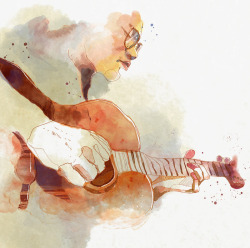 弹吉它的人彩绘弹吉它的人高清图片