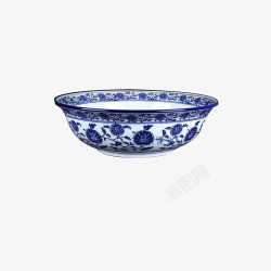 产品实物传统花纹瓷器青花碗素材