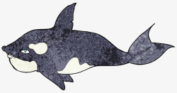 蓝色鲸鱼涂鸦素材