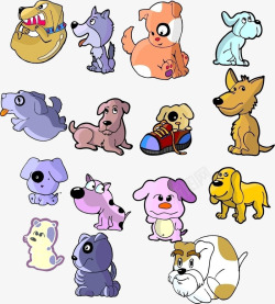 小狗图案卡通狗各种卡通小狗素材