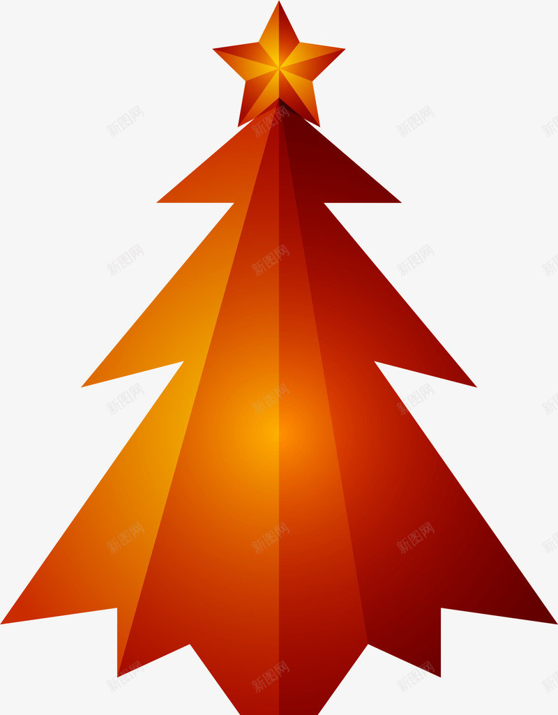 橙色闪耀星星圣诞树png免抠素材_88icon https://88icon.com Christma Christmas Merry 冬日树木 圣诞快乐 圣诞树 圣诞节 橙色树木