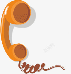 通电电话电话卡通电话橙色电话图标高清图片