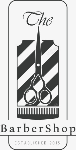 条纹理发店和剪刀素材