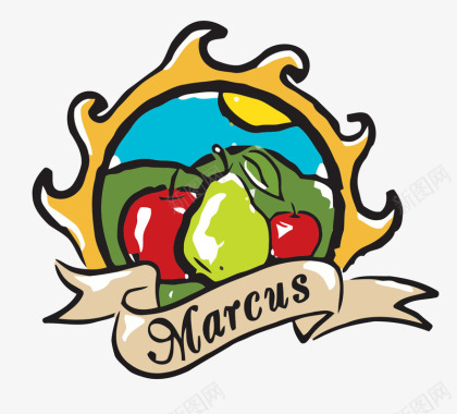 水果彩绘果园logo矢量图图标图标