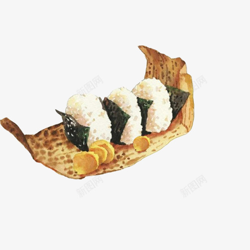 紫菜包饭手绘画片png免抠素材_88icon https://88icon.com 包饭 手绘美食 紫菜包饭 饭团