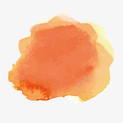 橙色渲染的水彩素材