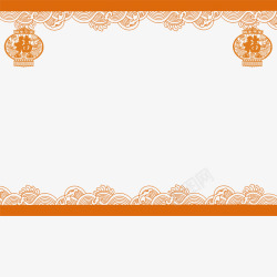 橙色中国风花边边框纹理素材