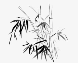 水墨蓝色竹子竹叶文人高清图片素材库-88ICON