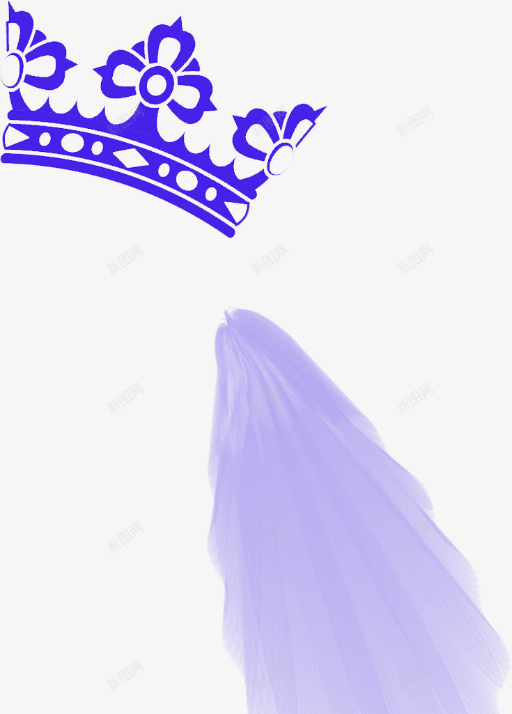 蓝紫色皇冠丝带装饰png免抠素材_88icon https://88icon.com 丝带 皇冠 紫色 装饰