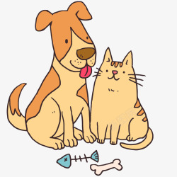 国际医生节彩绘国际友谊节猫和狗高清图片