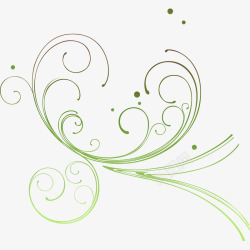 绿色花纹装饰条纹素材