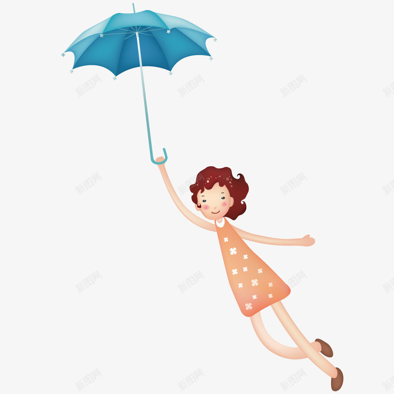拿着雨伞飞翔矢量图ai免抠素材_88icon https://88icon.com 女孩 手绘 插画 雨伞 飞翔 矢量图