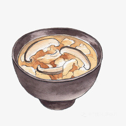 香菇大肠汤手绘画片素材