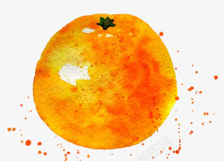 水彩橘子素材