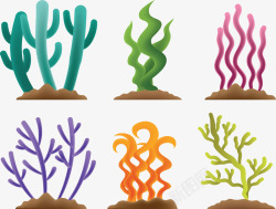 彩绘海底植物素材