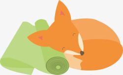 睡觉的橙色小狐狸矢量图素材