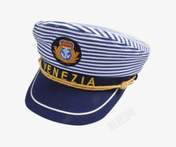 士兵帽蓝条纹的海军船员帽高清图片