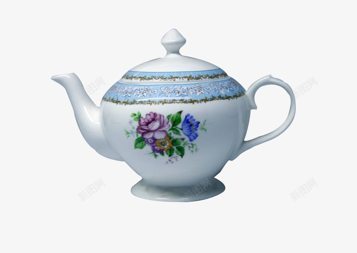 彩绘花纹壶png免抠素材_88icon https://88icon.com 茶具 茶器 茶壶 高档