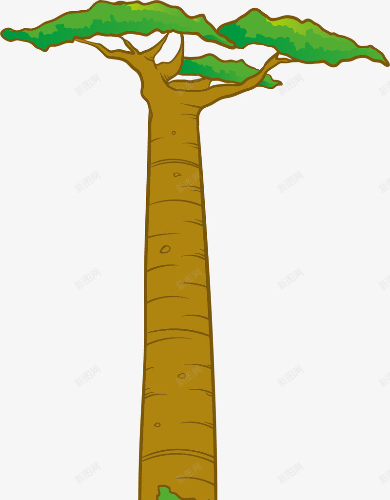 高大粗壮卡通面包树png免抠素材_88icon https://88icon.com 卡通风格 猴面包树 矢量树木 粗壮 粗大 面包树 高大