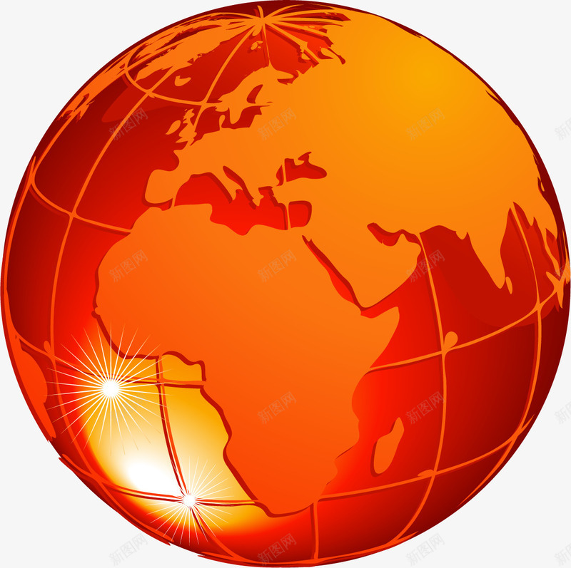 橙色地球板块矢量图ai免抠素材_88icon https://88icon.com 地壳 地球 地球板块 大陆板块 板块 橙色 运动 矢量图