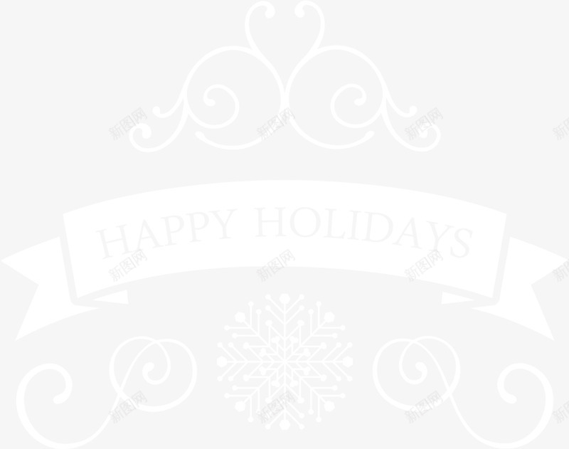 白色节日快乐标签png免抠素材_88icon https://88icon.com Happy holidays 白色标签 节日快乐 金融横幅