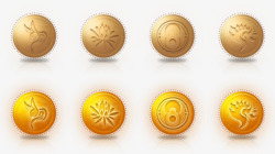 金色奖牌铜牌素材