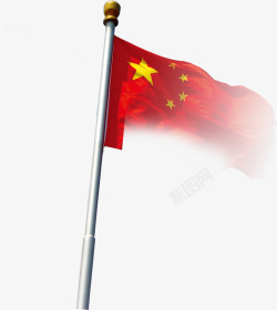 彩绘中国的五星红旗素材