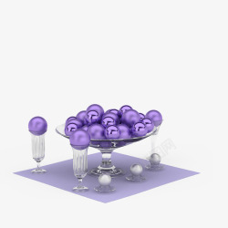 紫色彩球摆件素材
