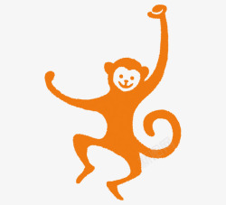 橙色卡通猴子背景素材