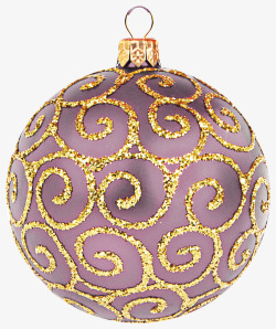 金色花纹圣诞彩球素材